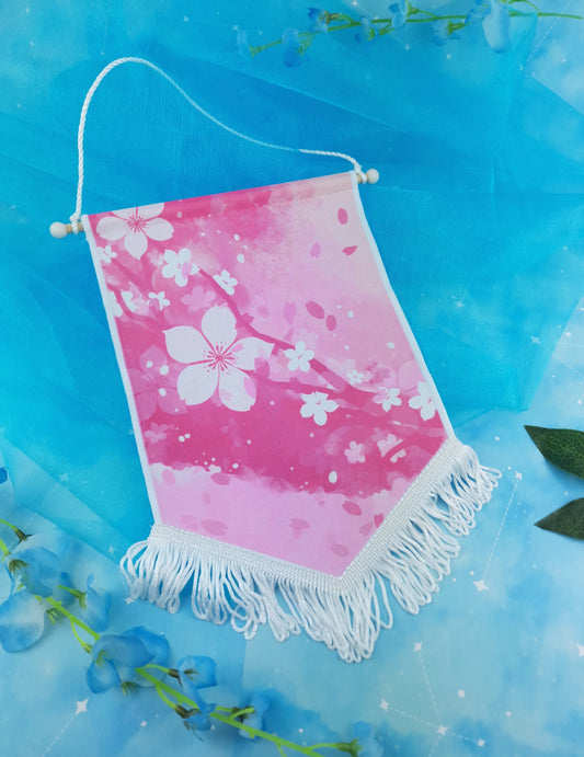 Banner | Flag | ellyonart | Enamel Pin | Lapel Pin | Pin Badge | Collection | Display | Banner | Cherry | Blossom | Pink | Floral |Gift