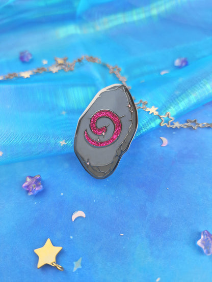 Stone of Hearth | Glitter | Pink Stone | Homebound | Inkeeper | Game inspired | ellyonart | Enamel Pin | Lapel Pin | Pin Badge | Fantasy