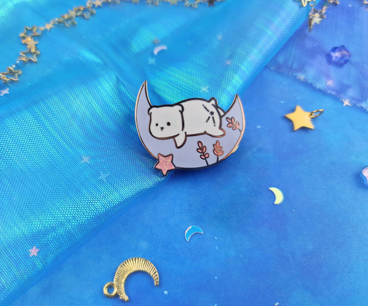 Moonie | Collector Pin | Moon Bear | Stars | Universe | Galaxy | Enamel Pin | Lapel Pin | Polar Bear | White | Snowy | ellyonart