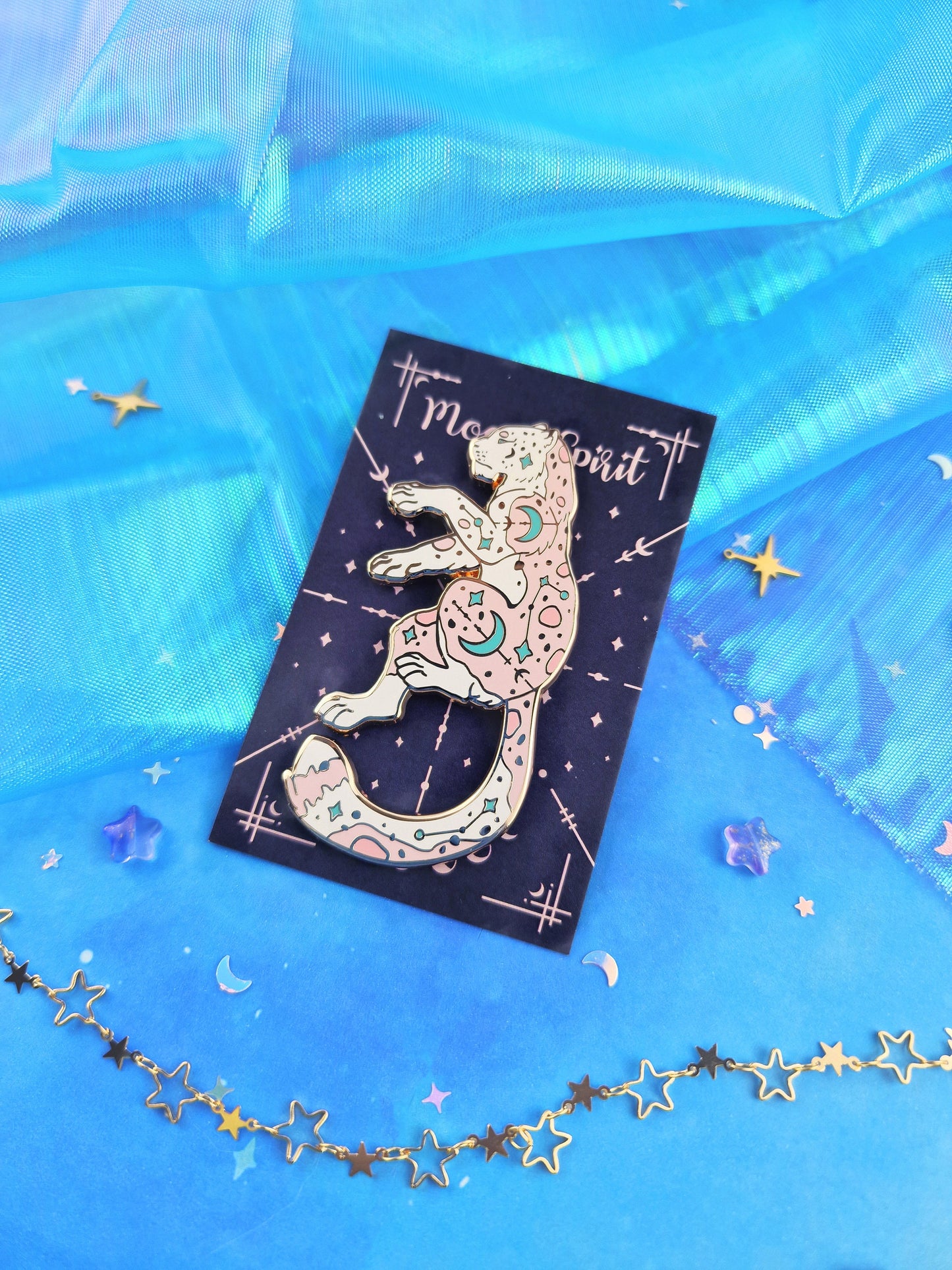 Moon Spirit | Collector Pin | Moon Cat | Mystical Creature | Constellation | Enamel Pin | Lapel Pin | Protector | Moon | ellyonart