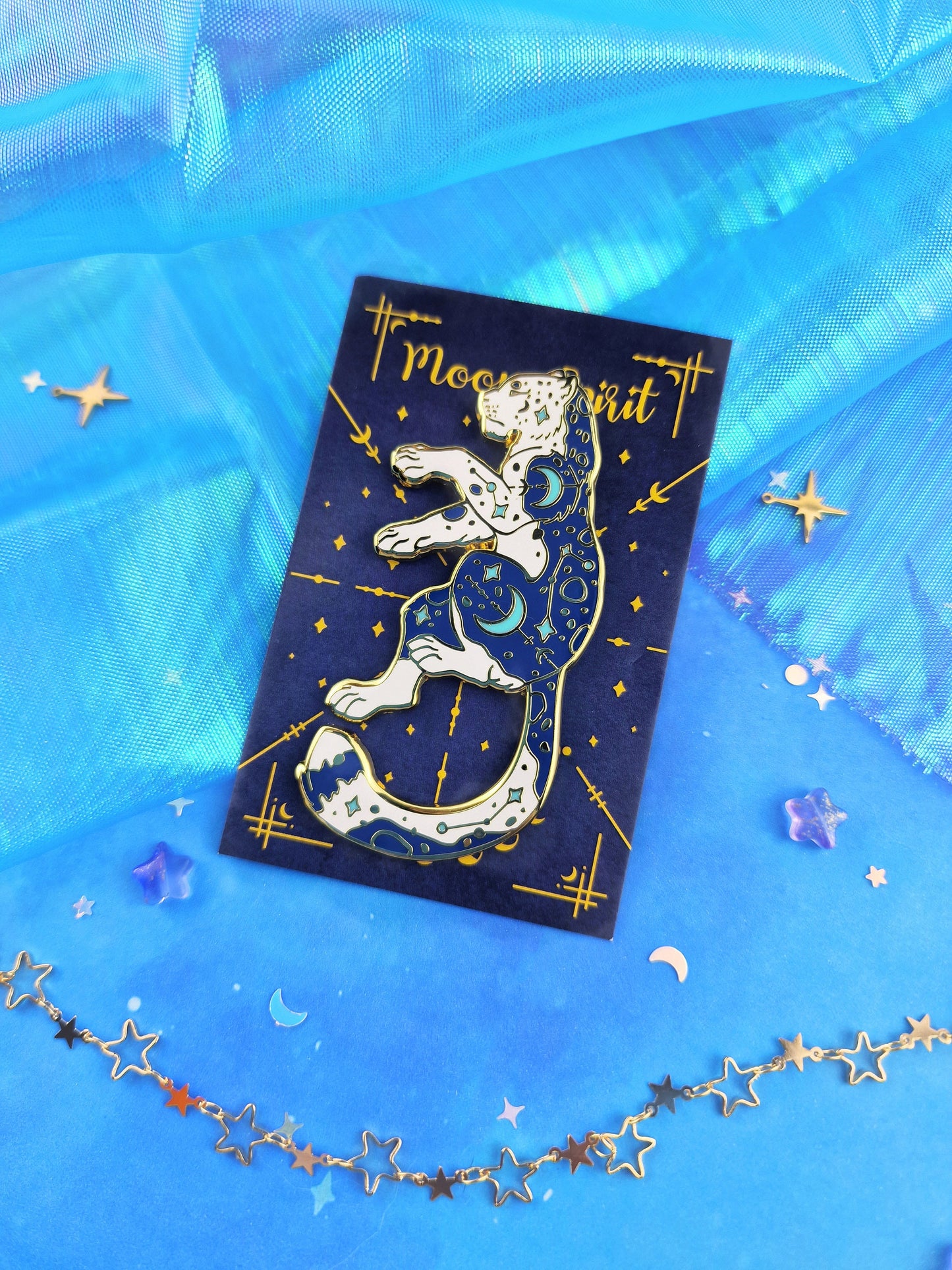 Moon Spirit | Collector Pin | Moon Cat | Mystical Creature | Constellation | Enamel Pin | Lapel Pin | Protector | Moon | ellyonart