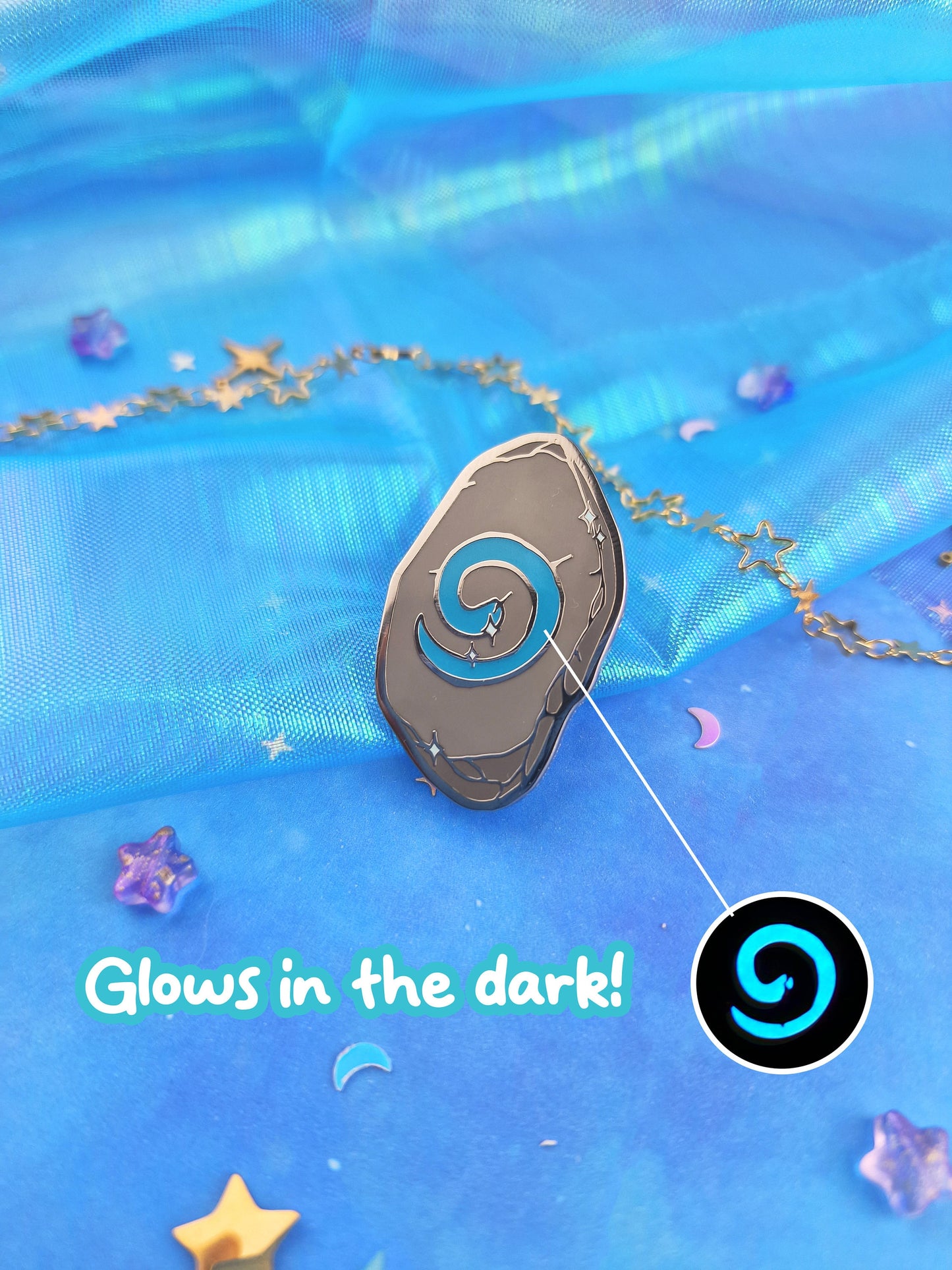 Stone of Hearth | UV | Blue Stone | Homebound | Inkeeper | Game inspired | ellyonart | Enamel Pin | Lapel Pin | Pin Badge | Fantasy
