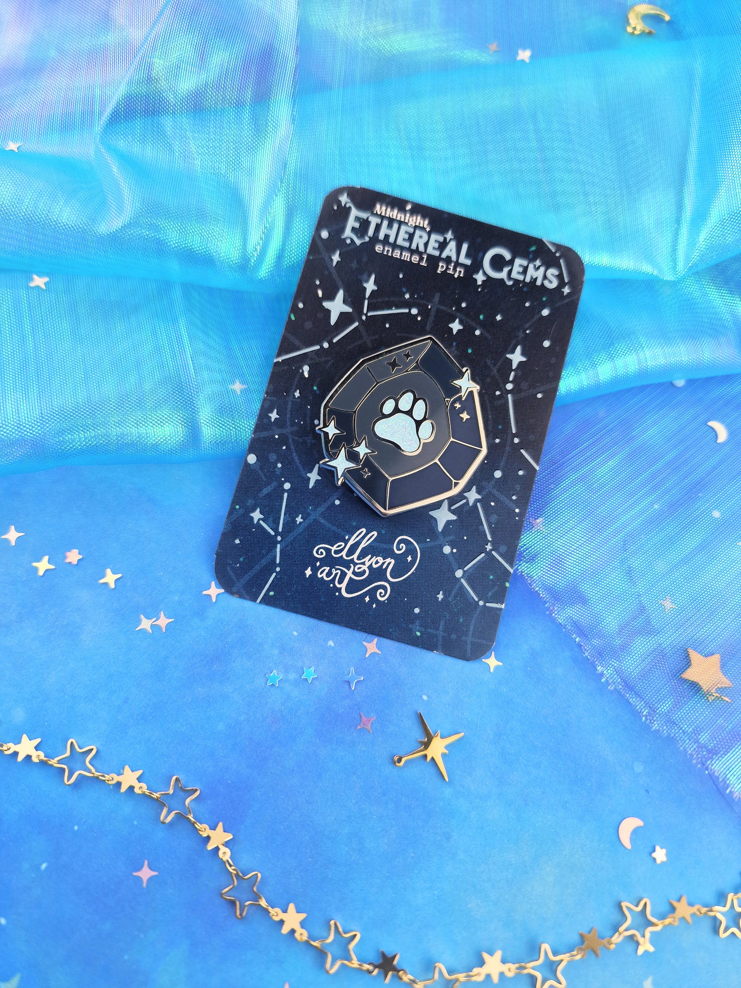 Ethereal Gems | series | Glow in the Dark | UV | collection | glitter | ellyonart | Enamel Pin | Lapel Pin | Pin Badge | Fantasy | Gift