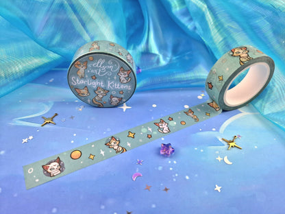 Kawaii Washi Tape | Starlight Kittens | Stationery | Cats | Decorative Tape | Kawaii | Cats | Cute | Scrapbooking | Journaling | ellyonart