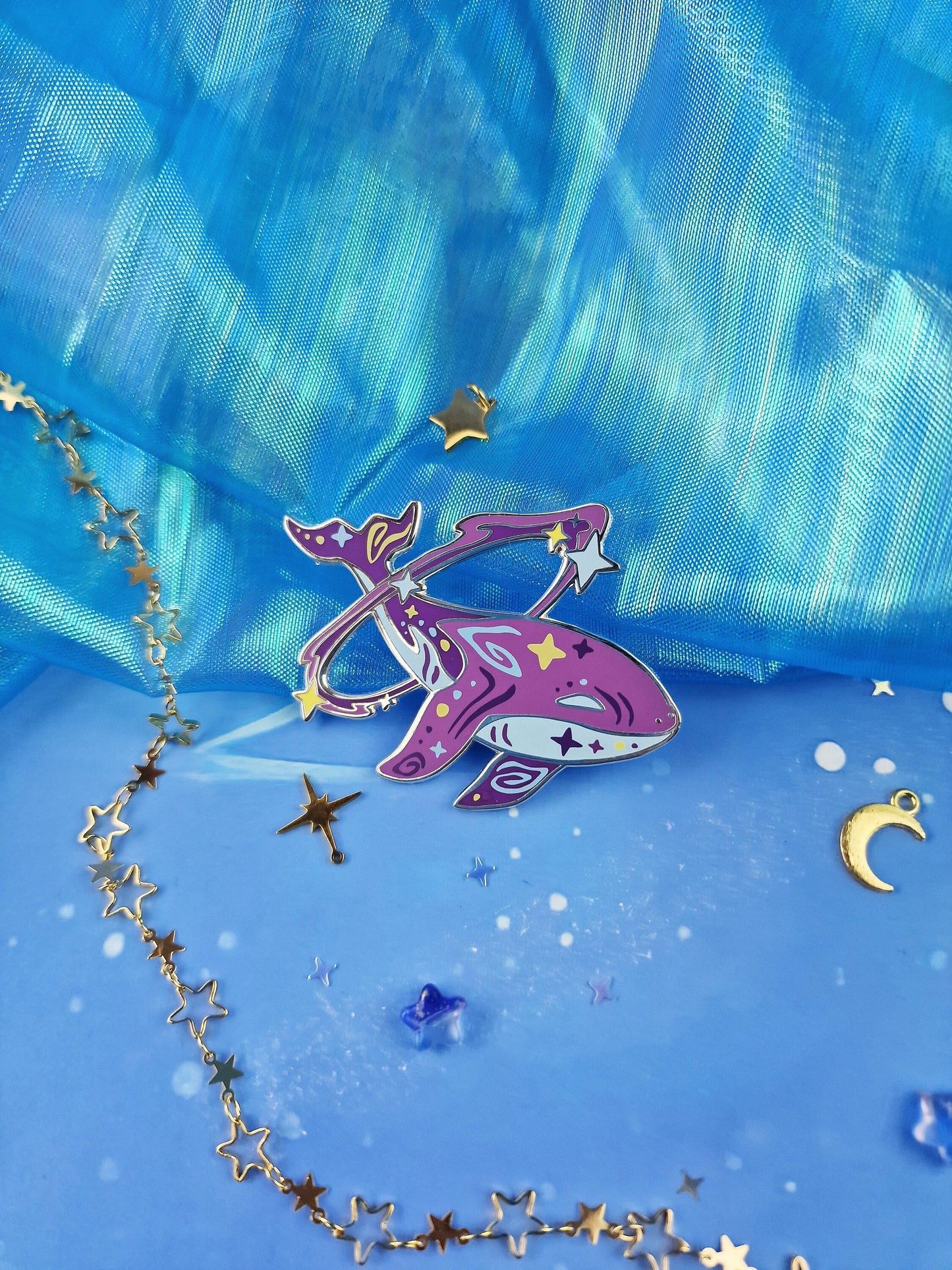 Cetus | COMOS | series | collection | Whale | Galaxy | Constellation | ellyonart | Enamel Pin | Lapel Pin | Pin Badge | Fantasy | Gift