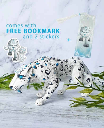 White Leopard | Snow Leopard | Spirit Animal | Cat | Fantasy | Magical | Game themed | Figure | Figurine | Sculpture | ellyonart