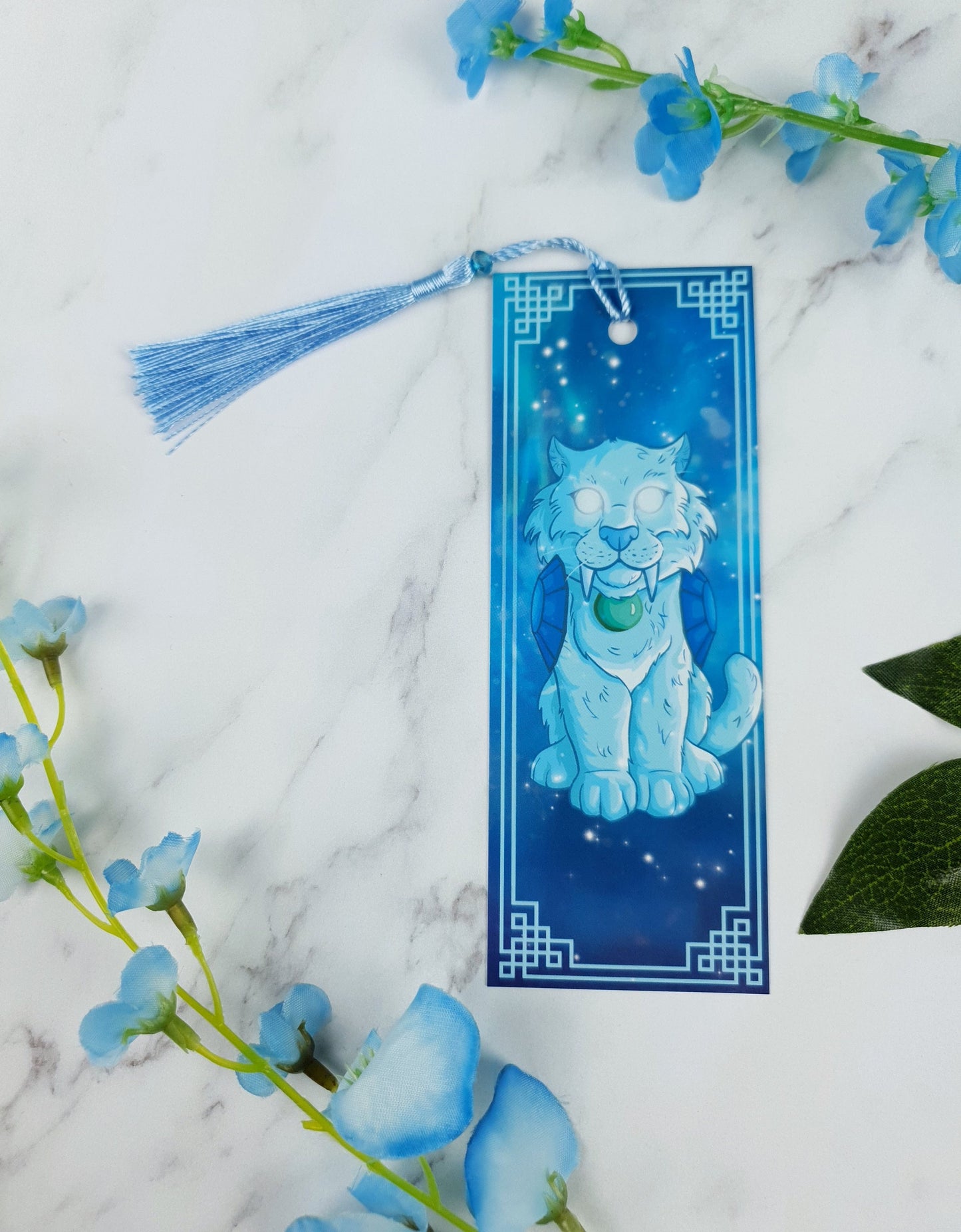 Spectral Tiger Cub Holographic Bookmark | Ethereal Fantasy Cat | Glossy or Shattered Glass | Game-Inspired Magic | Book Lover Gift