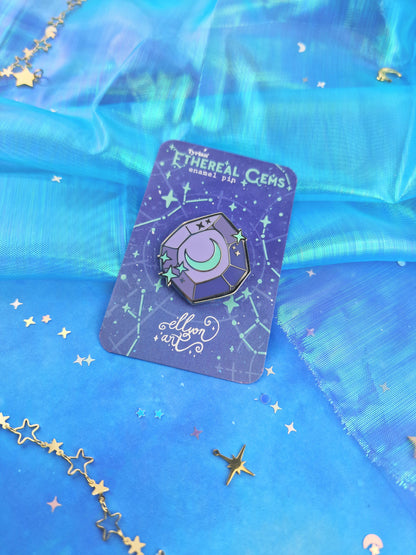 Ethereal Gems | series | Glow in the Dark | UV | collection | glitter | ellyonart | Enamel Pin | Lapel Pin | Pin Badge | Fantasy | Gift