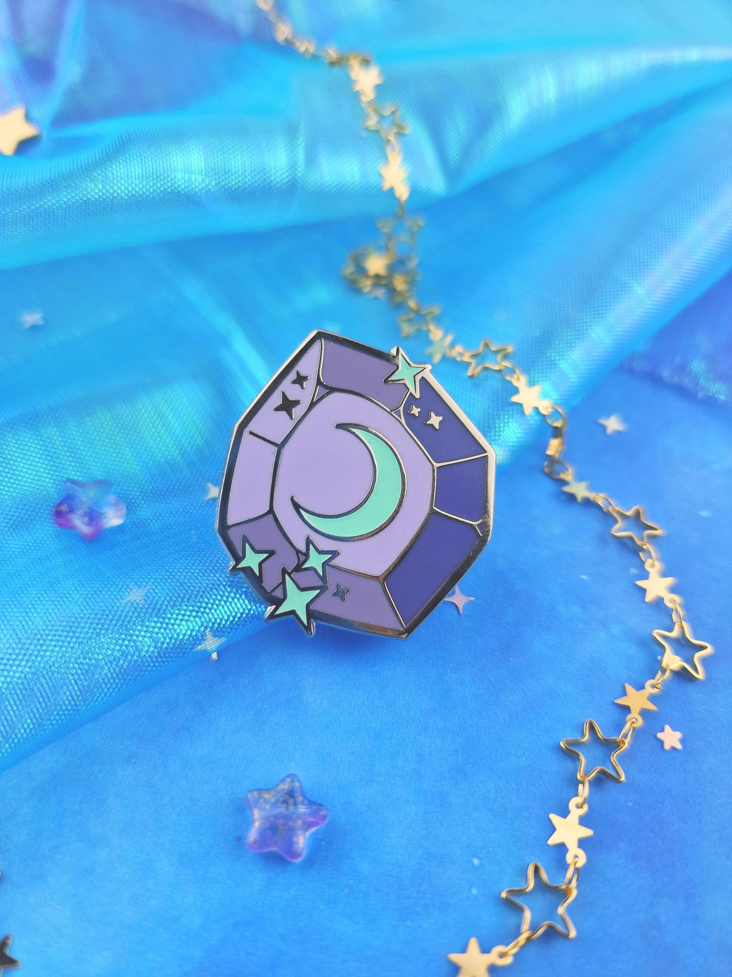 Ethereal Gems | series | Glow in the Dark | UV | collection | glitter | ellyonart | Enamel Pin | Lapel Pin | Pin Badge | Fantasy | Gift