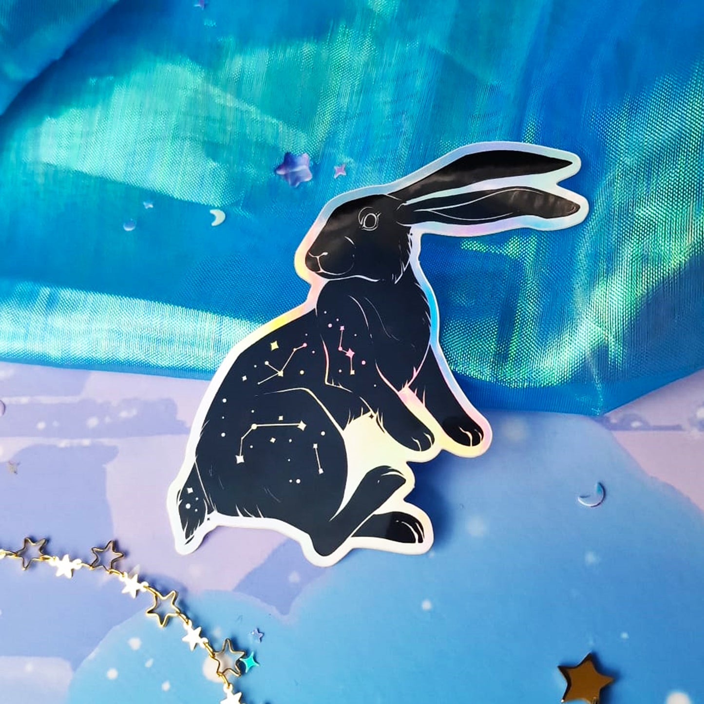 Bunny | Chinese Year | Holographic | Star | Celestial | Universe | Galaxy | Zodiac | Sticker