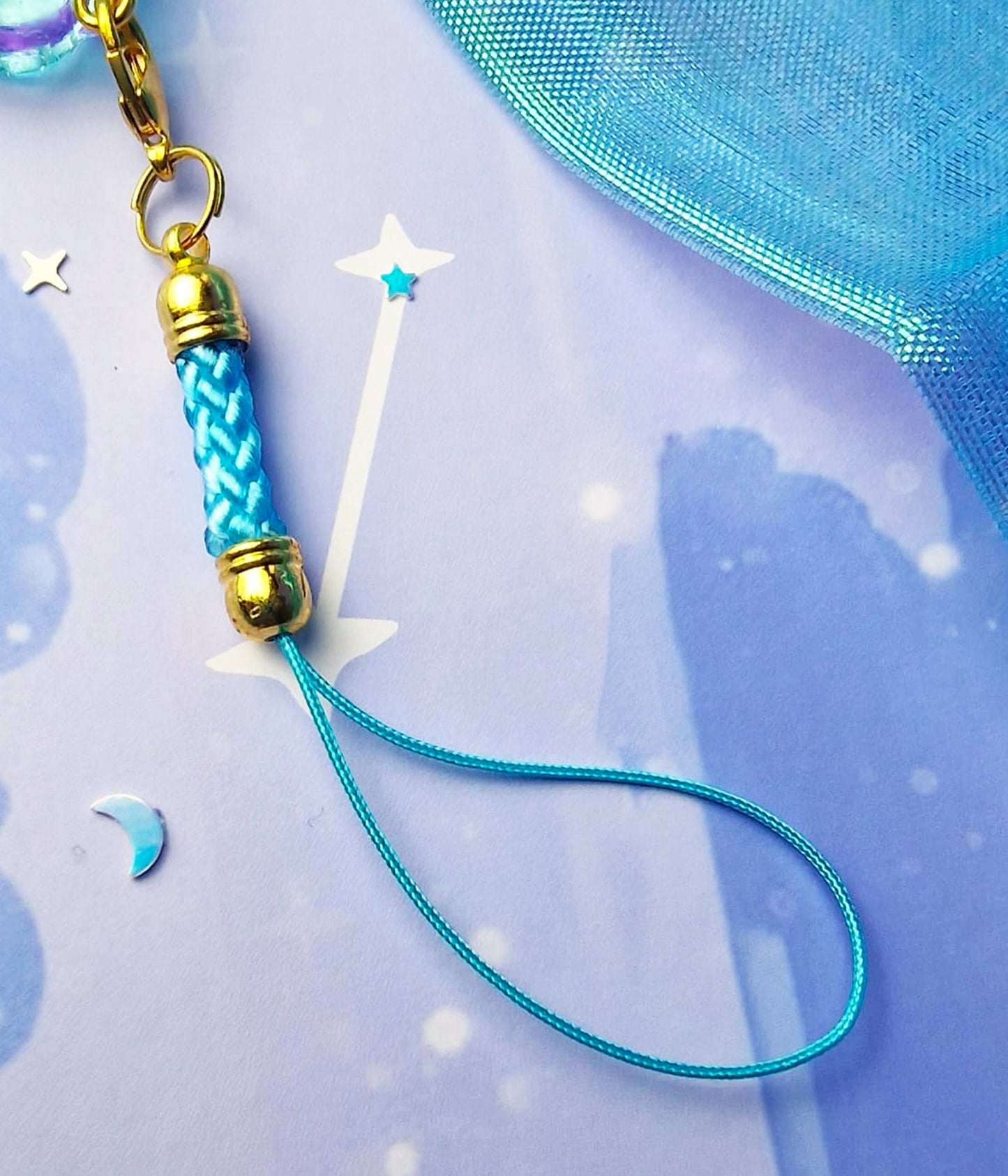 Paw | Cute | Cat | Keychain | Kawaii | ellyonart | Accessory | Resin | Glitter | Keyring | Stars | Moon | Gift
