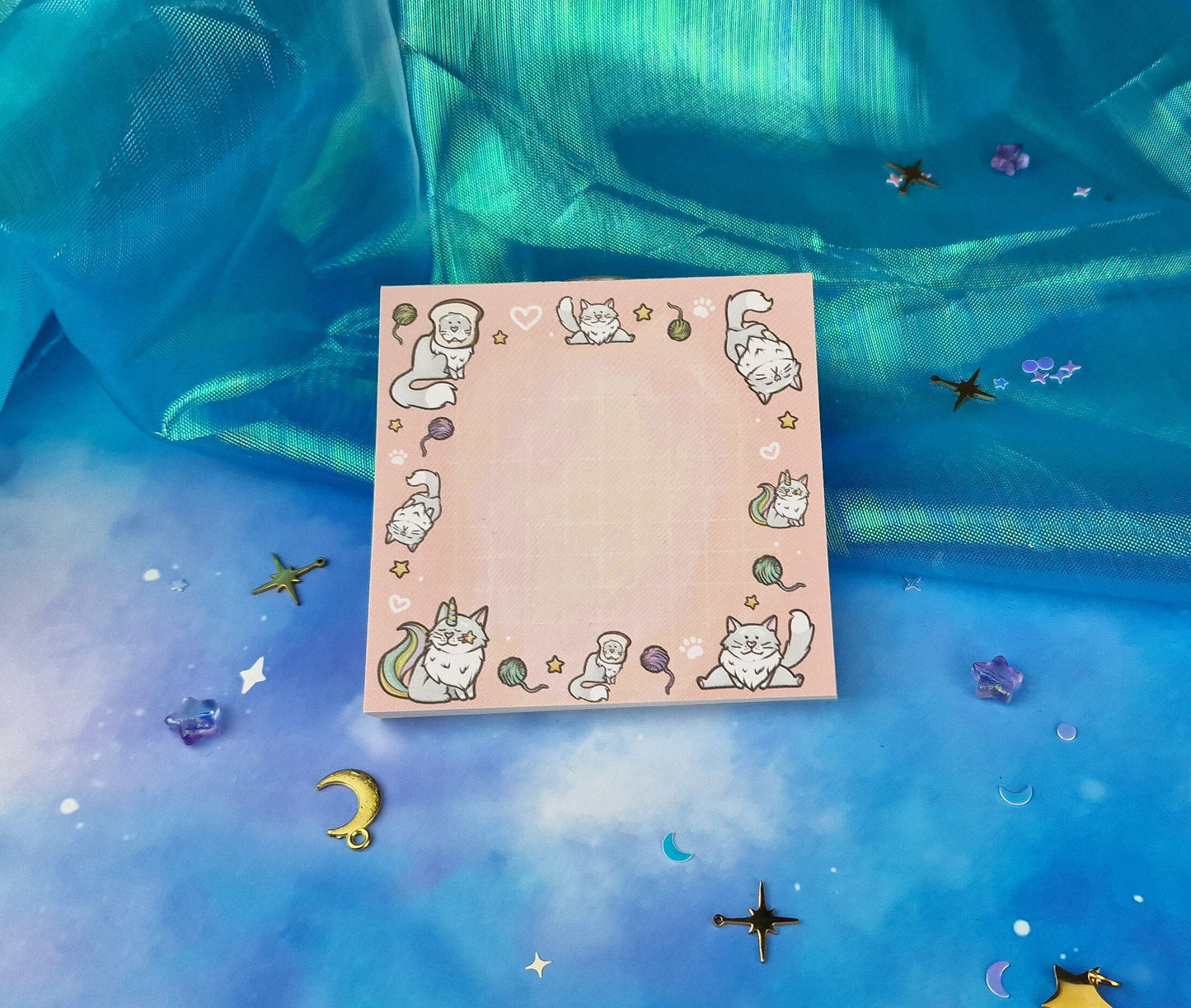 Tigger the Cat | Cute | Memo Pad | Scrapbooking | Journaling | Planning | Decorating | Cosy | Starry | Kawaii | Planner Pad | ellyonart