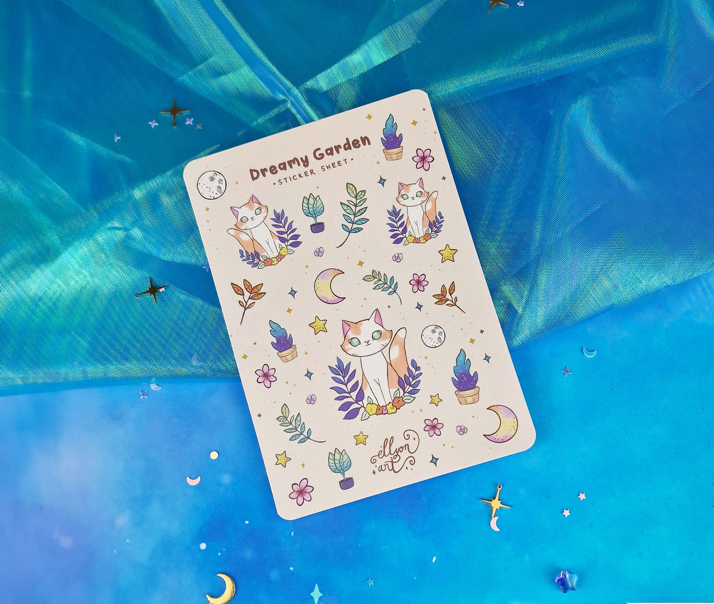 Dreamy Garden | Bundle | Cats | Stickers | Scrapbooking | Bookmark | Washi Tape | Cosy | Garden | Kawaii | Sticker Sheet | ellyonart
