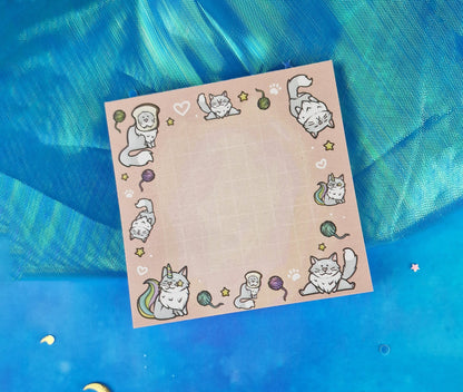 Tigger the Cat | Cute | Memo Pad | Scrapbooking | Journaling | Planning | Decorating | Cosy | Starry | Kawaii | Planner Pad | ellyonart