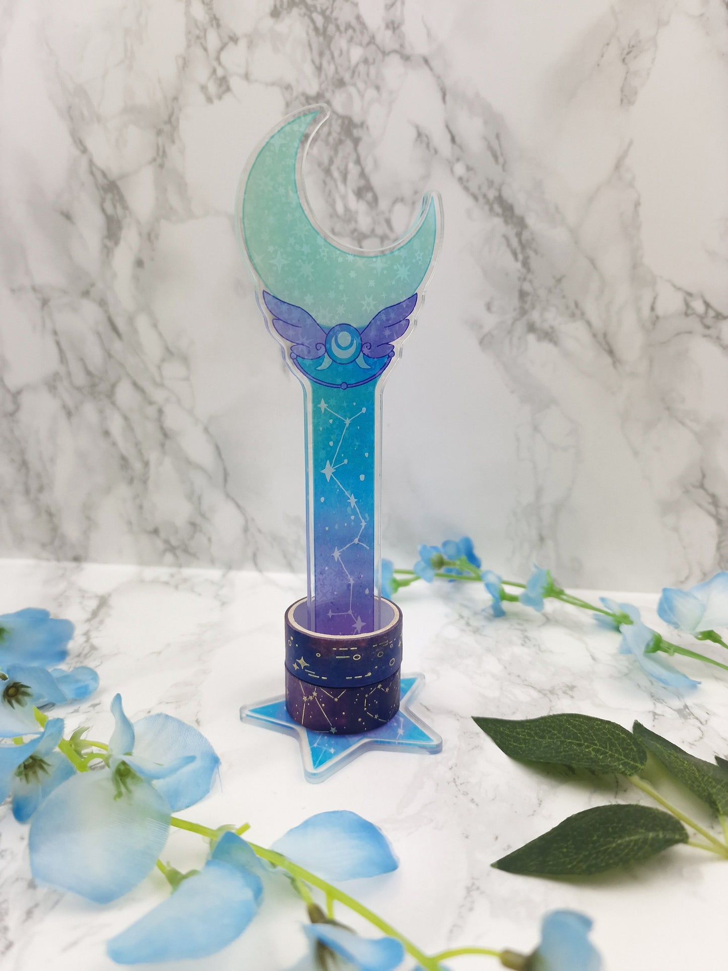 Kawaii Washi Stand | Desk Accessory | Magical Wand | Star | Washi Tape Holder | Constellation | Cute Desk Accessory | Moon | ellyonart