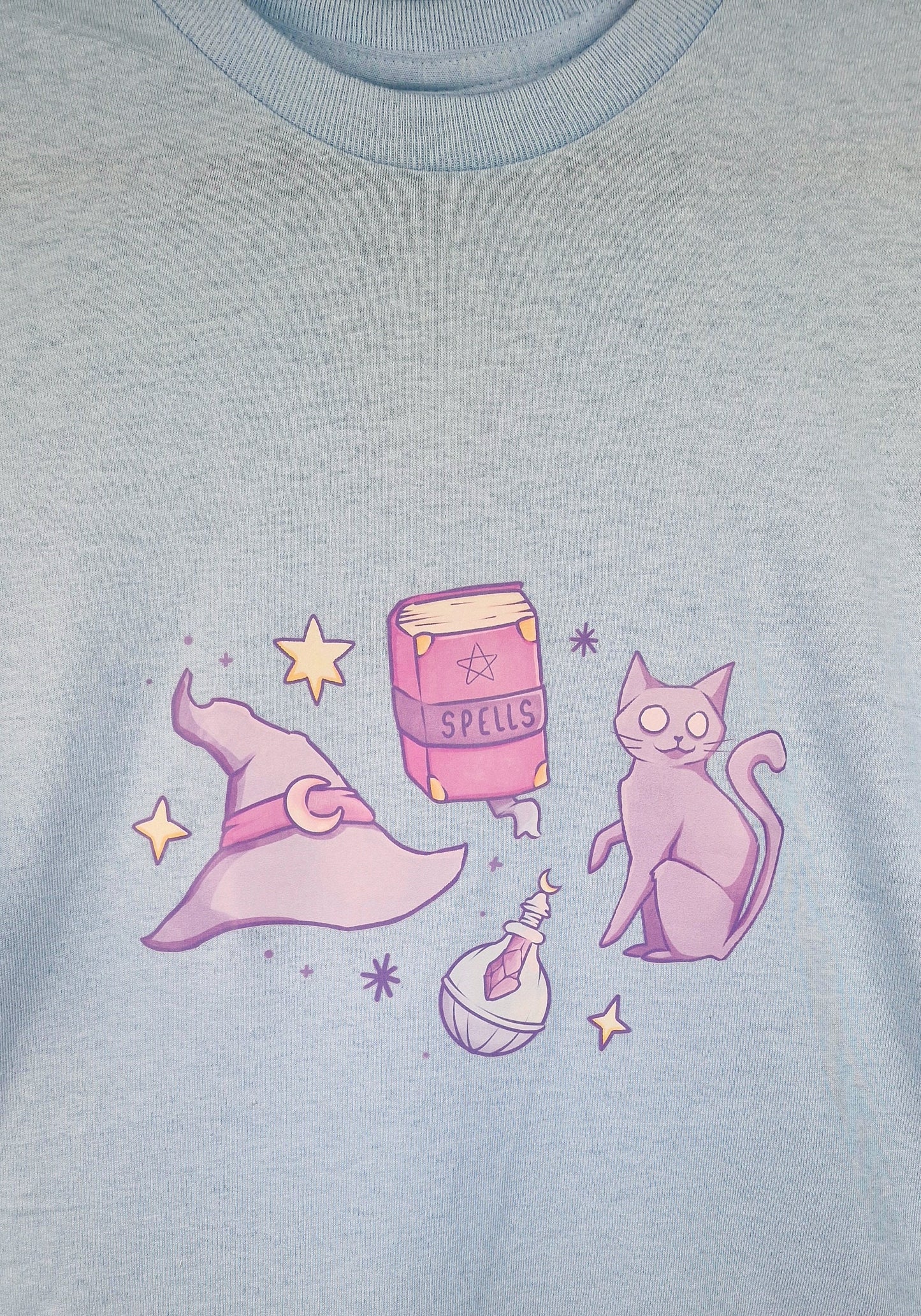 Witch Essentials | T-Shirt | Kawaii | Clothing  | Aesthetic | Collection | Witchcraft | Cute Pastel Blue | Modern | Trending | ellyonart