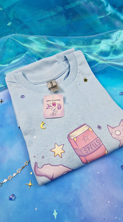 Witch Essentials | T-Shirt | Kawaii | Clothing  | Aesthetic | Collection | Witchcraft | Cute Pastel Blue | Modern | Trending | ellyonart