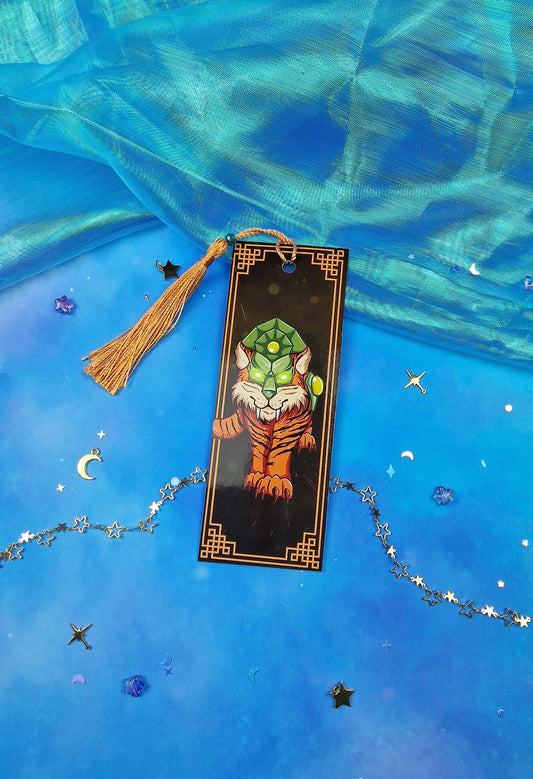 Tiger Mount Bookmark | Fantasy Feline | Magical Gift | Glossy or Holographic | Game-Inspired Pet | Enchanted Beast | Bookish Gift