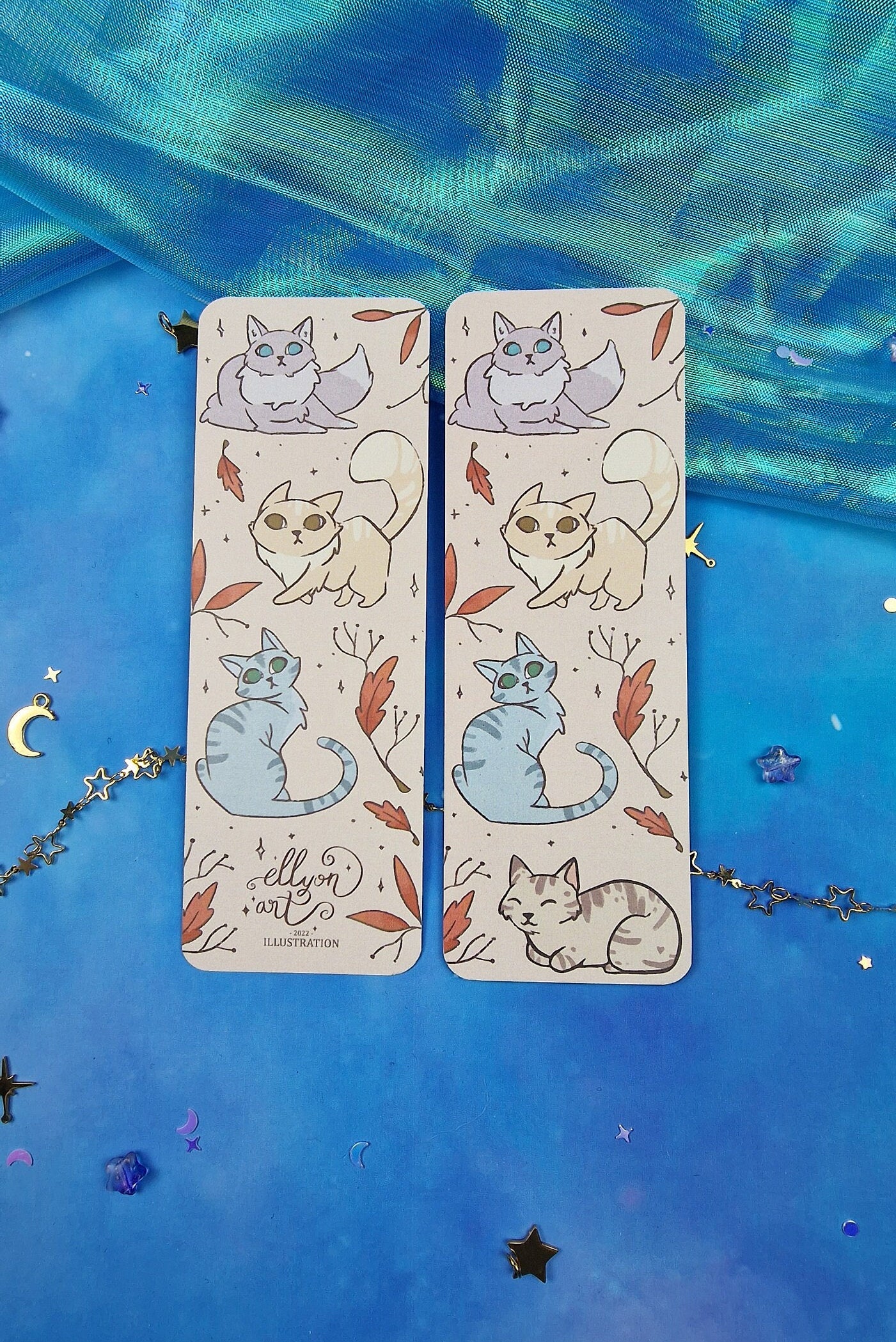 Autumn Kitties Bookmark | Cute Orange Kitten | Reading Gift | Seasonal Fall Bookmark | Round & Classic Corners