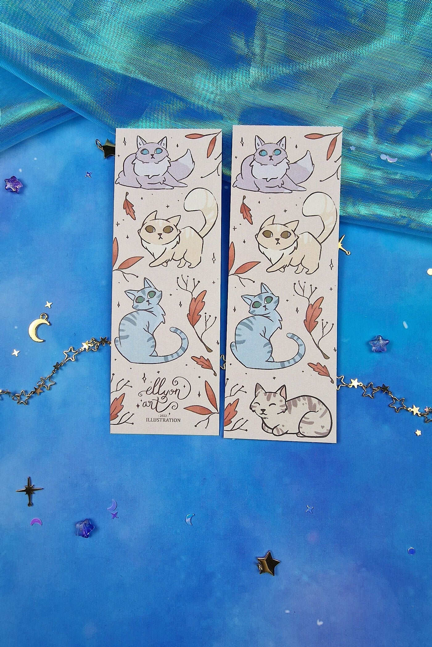 Autumn Kitties Bookmark | Cute Orange Kitten | Reading Gift | Seasonal Fall Bookmark | Round & Classic Corners