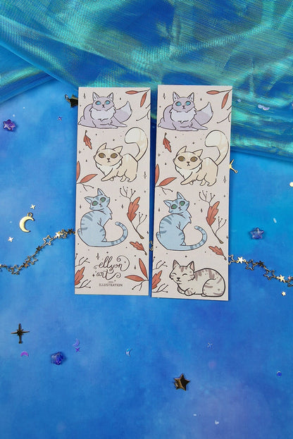Autumn Kitties Bookmark | Cute Orange Kitten | Reading Gift | Seasonal Fall Bookmark | Round & Classic Corners