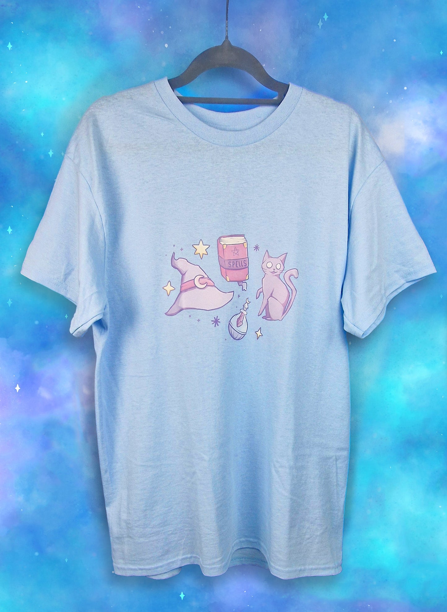 Witch Essentials | T-Shirt | Kawaii | Clothing  | Aesthetic | Collection | Witchcraft | Cute Pastel Blue | Modern | Trending | ellyonart