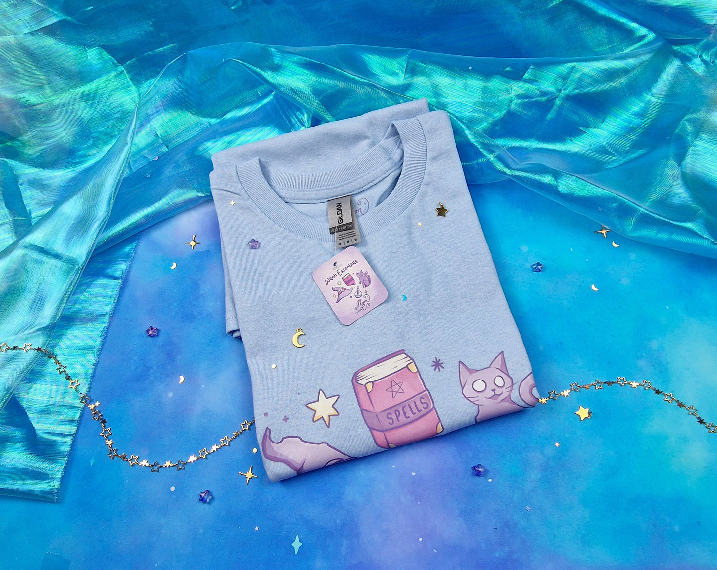 Witch Essentials | T-Shirt | Kawaii | Clothing  | Aesthetic | Collection | Witchcraft | Cute Pastel Blue | Modern | Trending | ellyonart