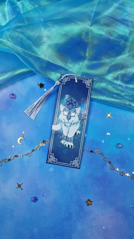 Spectral Ethereal Tiger Bookmark | Celestial Spirit Beast | Glossy or Shattered Glass | Fantasy Game-Inspired Book Gift | Mystical Feline