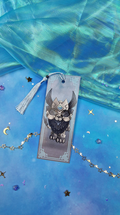 Winged Lion Bookmark | Celestial Guardian | Glossy or Shattered Glass | Fantasy Game-Inspired Book Gift | Mythical Cat Companion
