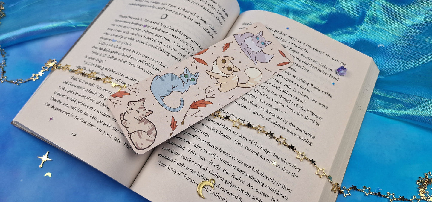 Autumn Kitties Bookmark | Cute Orange Kitten | Reading Gift | Seasonal Fall Bookmark | Round & Classic Corners