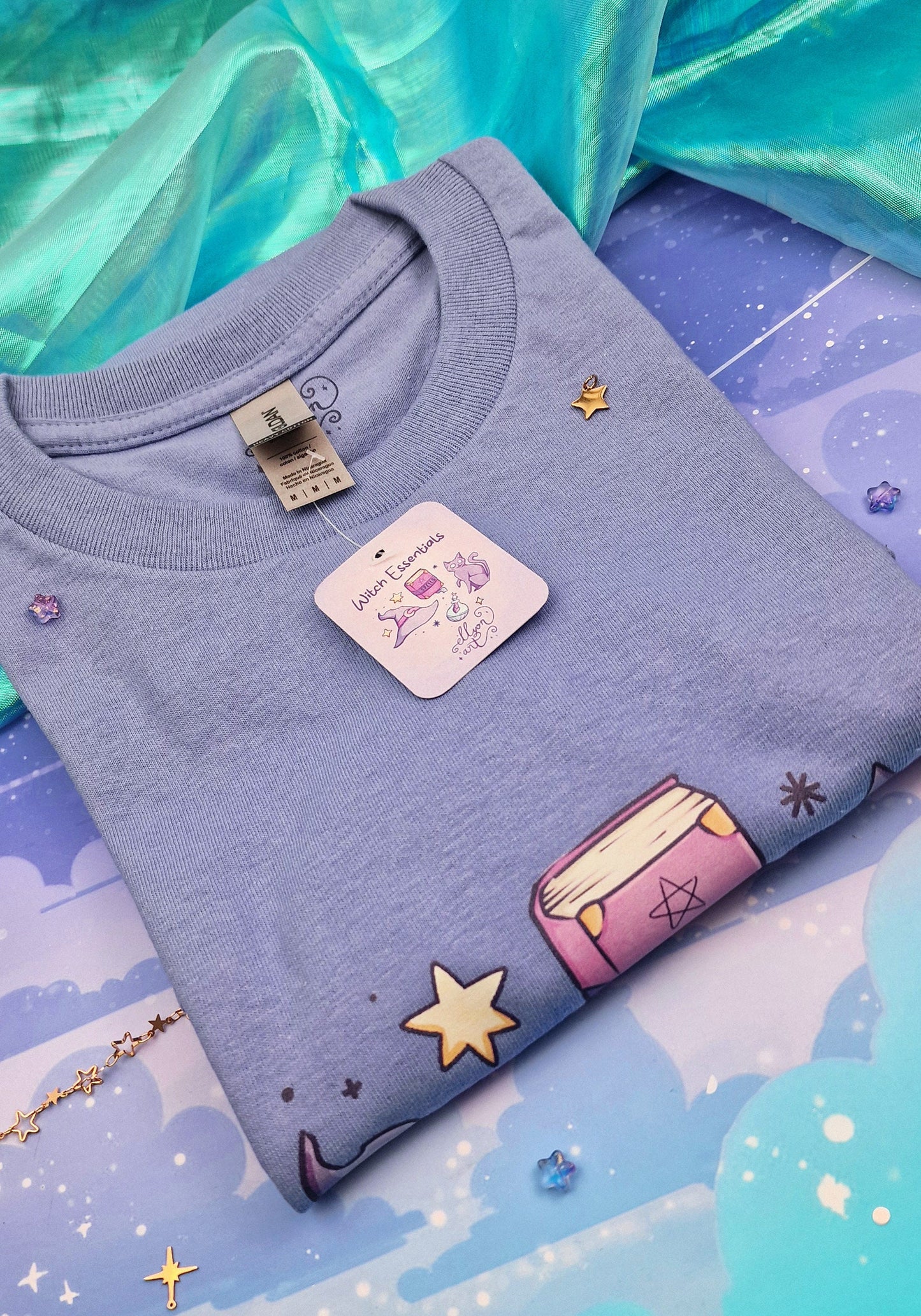 Witch Essentials | T-Shirt | Kawaii | Clothing  | Aesthetic | Collection | Witchcraft | Cute Pastel Blue | Modern | Trending | ellyonart