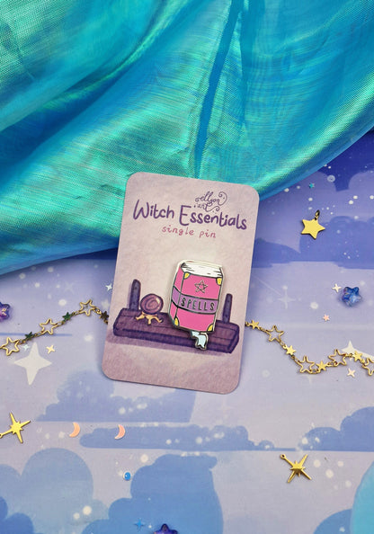 Witch | Spellbok | Witch Essentials | series | collection | Witchcraft | ellyonart | Enamel Pin | Lapel Pin | Pin Badge | Fantasy | Gift