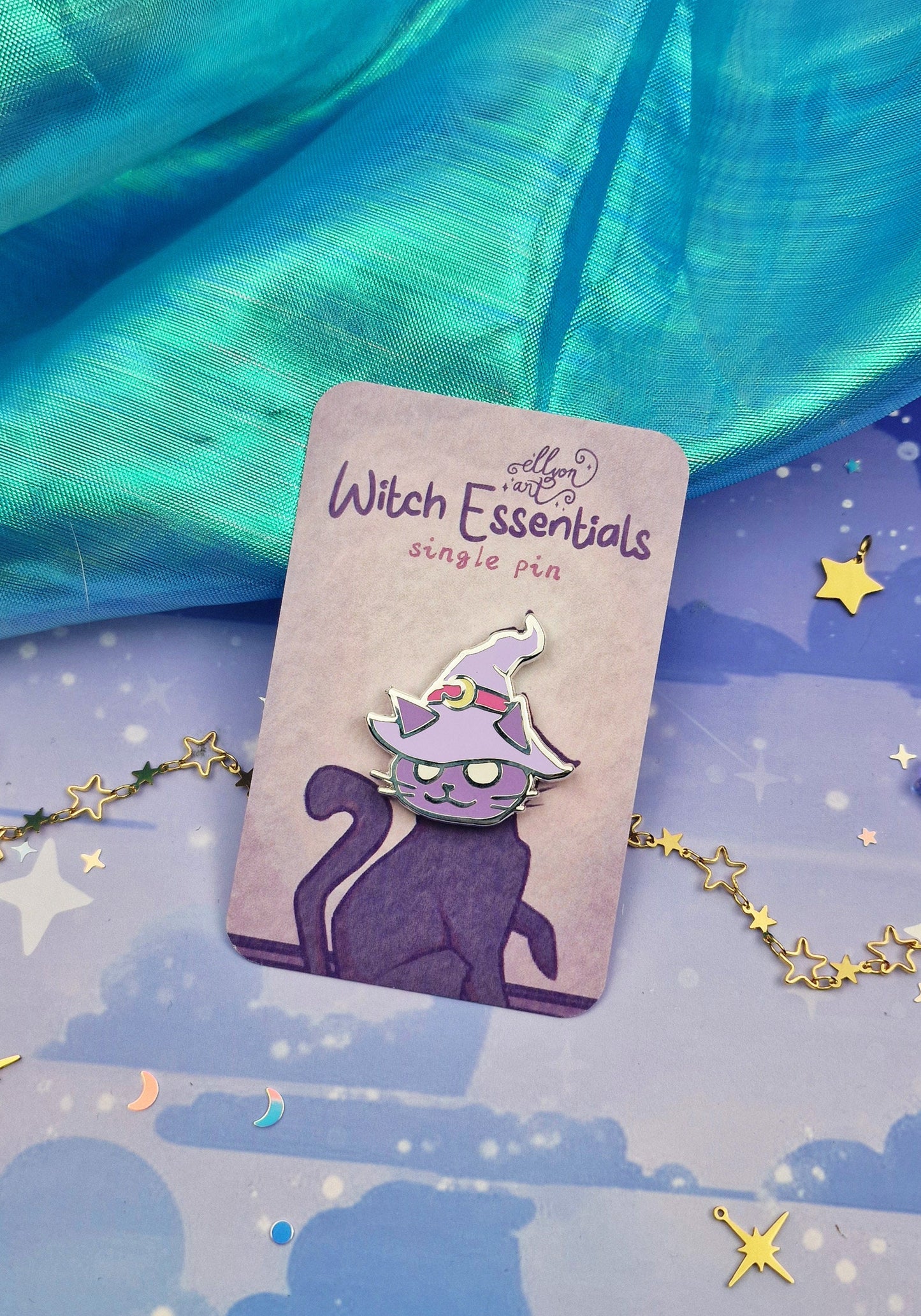 Witch Cat | Witch Essentials | series | collection | Witchcraft | ellyonart | Enamel Pin | Lapel Pin | Pin Badge | Fantasy | Gift