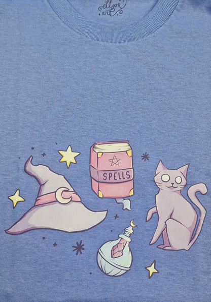 Witch Essentials | T-Shirt | Kawaii | Clothing  | Aesthetic | Collection | Witchcraft | Cute Pastel Blue | Modern | Trending | ellyonart