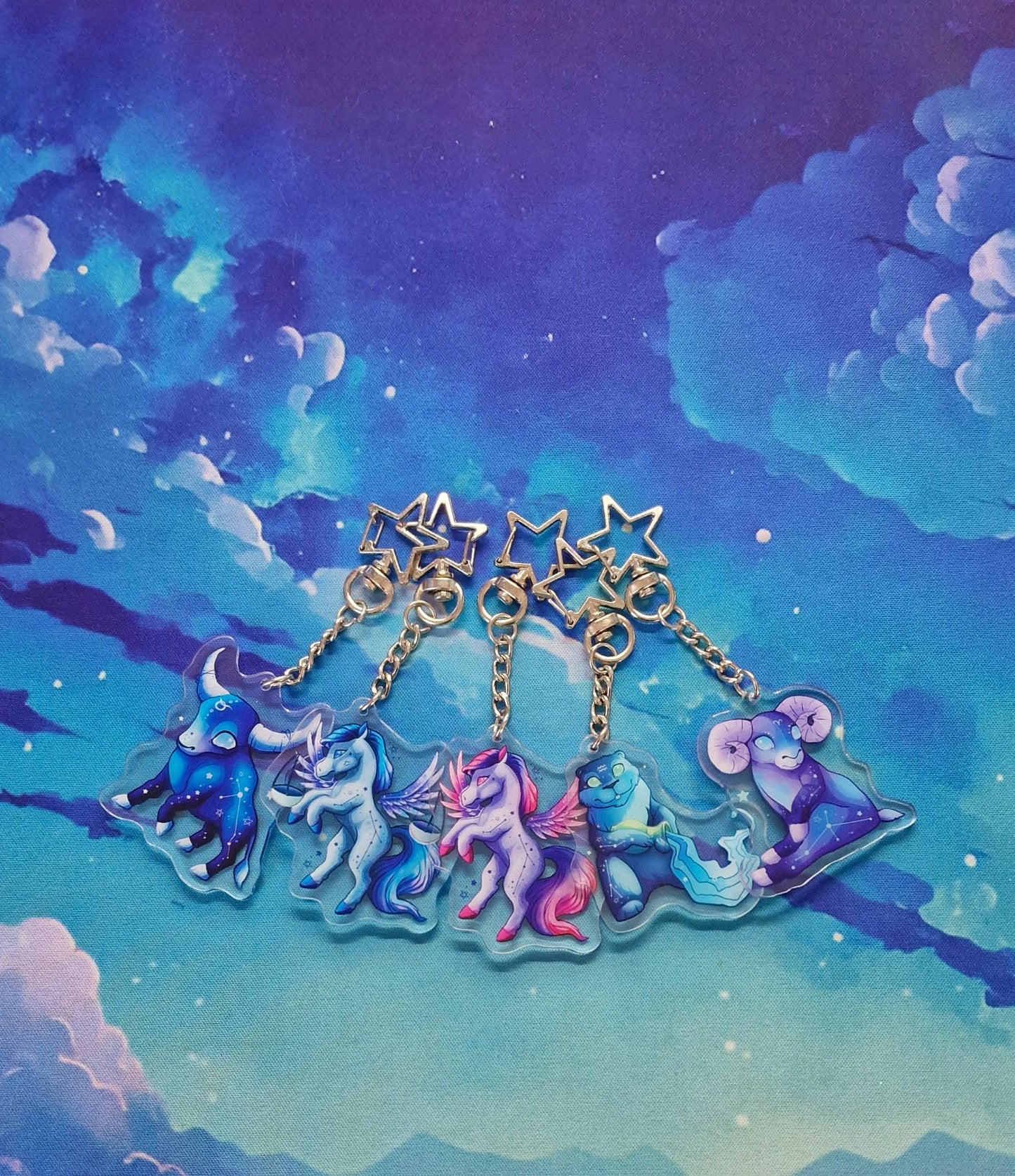 Pegasus | Cute | Kawaii | Glossy | Star | Horse | Unicorn | Galaxy | Zodiac | Acrylic | Keychain | Gift | Accessories