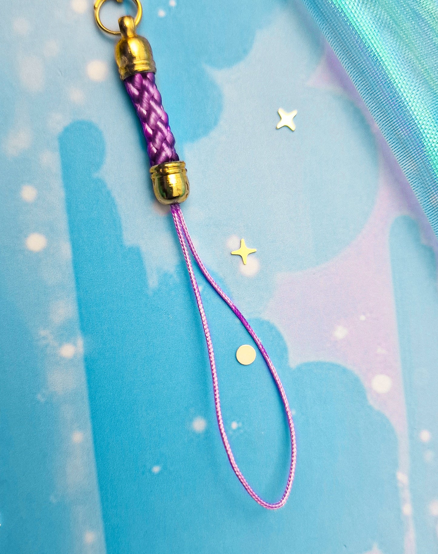 Paw | Cute | Purple | Cat | Keychain | Kawaii | ellyonart | Accessory | Resin | Glitter | Keyring | Stars | Moon | Gift
