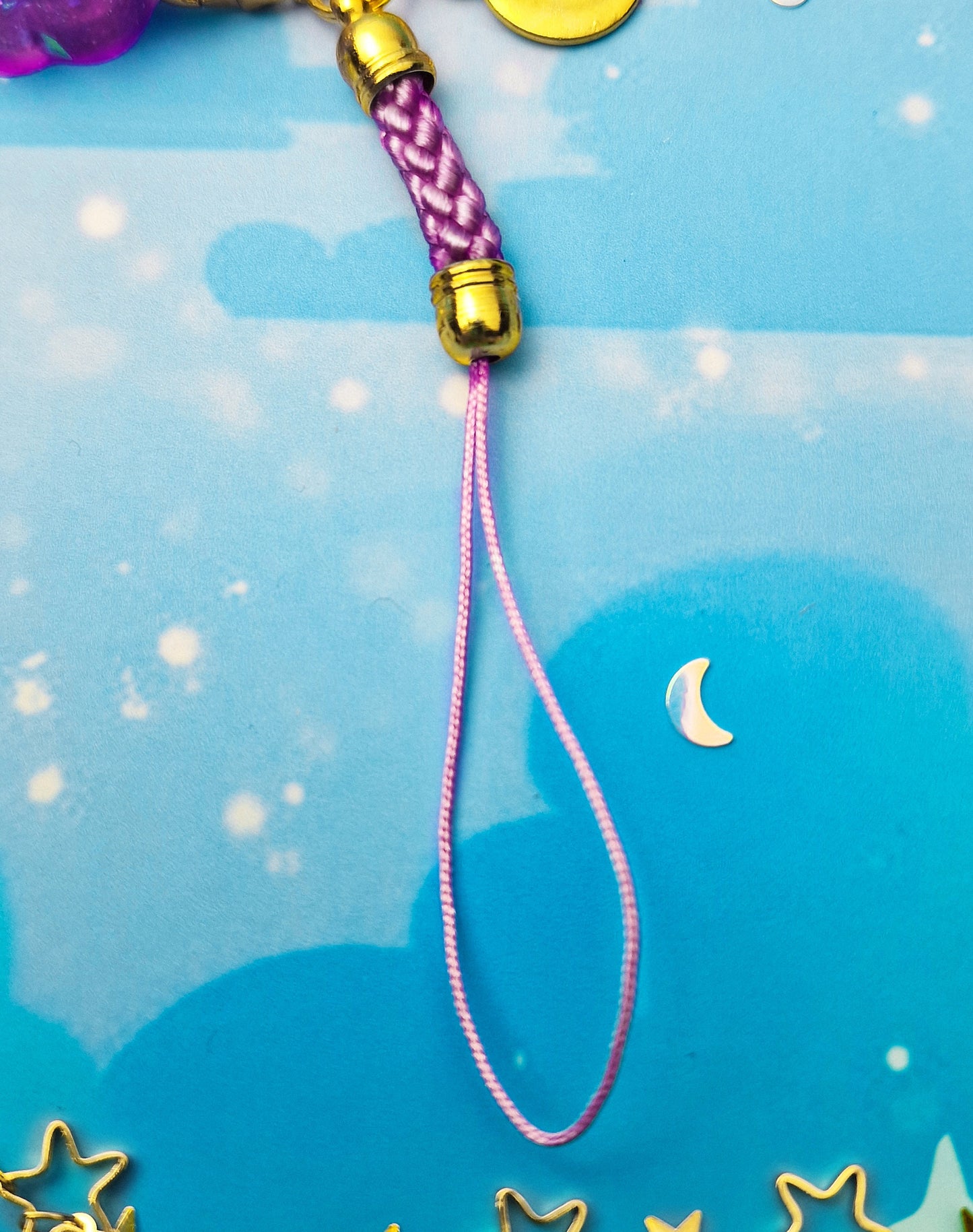 Paw | Cute | Purple | Cat | Keychain | Kawaii | ellyonart | Accessory | Resin | Glitter | Keyring | Lollipop | Gift