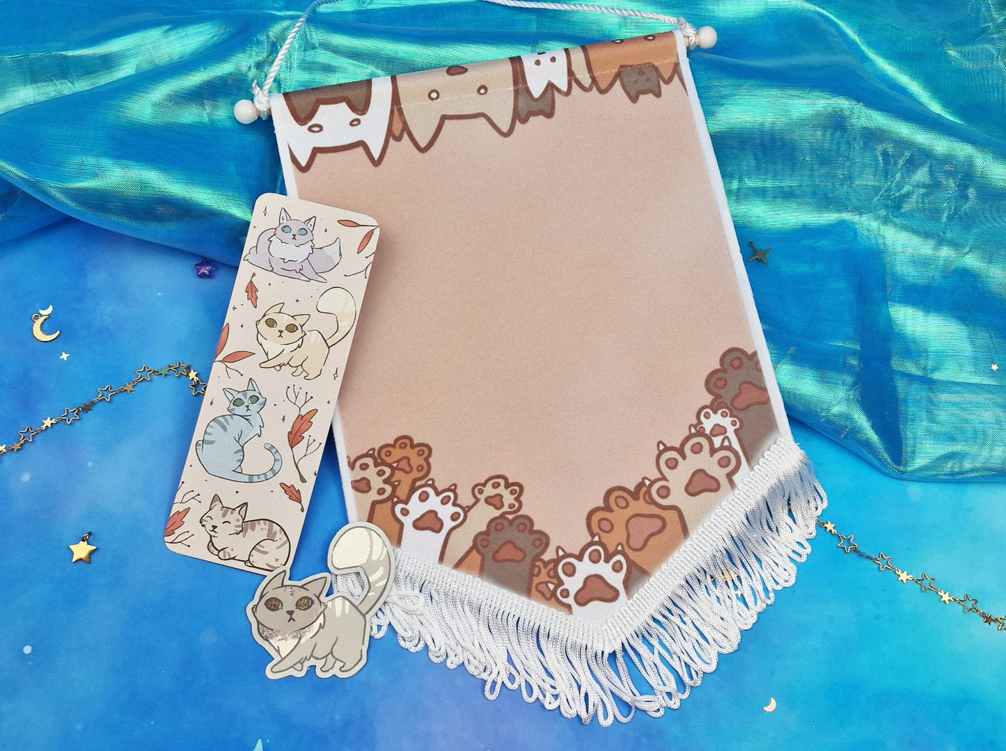Banner | Flag | ellyonart | Bookmark | Autumn | Fall | Orange Cat | Bundle | Kawaii | Pastel | Sticker | Wall hanging | Wall Decor | Gift