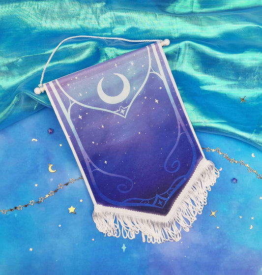Banner | Flag | ellyonart | Enamel Pin | Lapel Pin | Pin Badge | Collection | Display | Banner | Fantasy | Moon | Magical | Luna | Stars