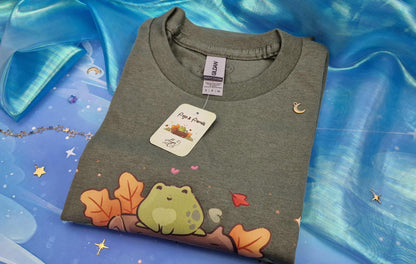 Frojo and Friends | T-Shirt | Kawaii | Clothing  | Frog | Collection | Fall | Autumn | Halloween | Froggie | Bunny | Season | ellyonart