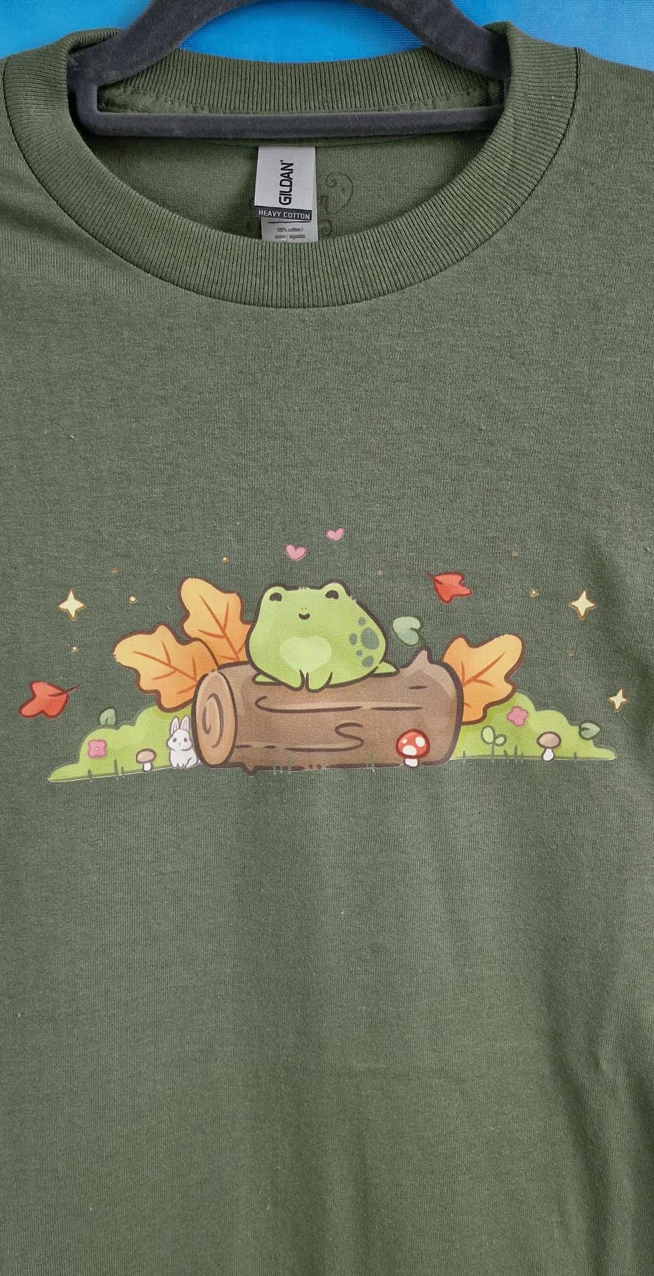 Frojo and Friends | T-Shirt | Kawaii | Clothing  | Frog | Collection | Fall | Autumn | Halloween | Froggie | Bunny | Season | ellyonart