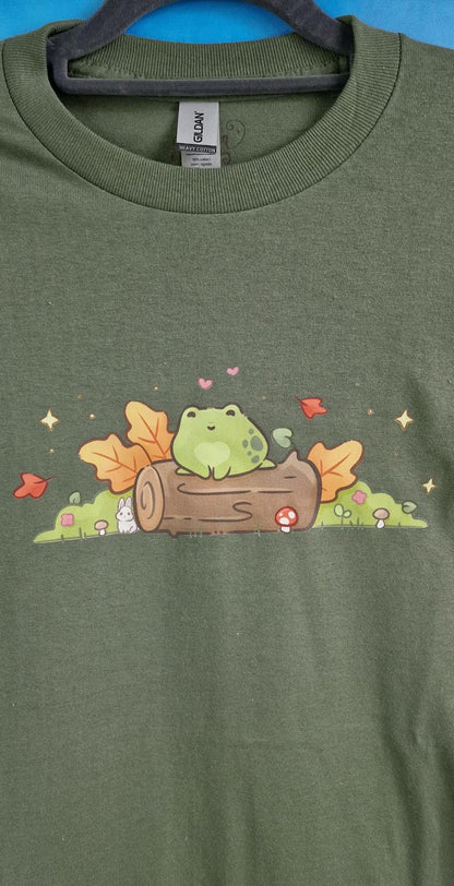 Frojo and Friends | T-Shirt | Kawaii | Clothing  | Frog | Collection | Fall | Autumn | Halloween | Froggie | Bunny | Season | ellyonart