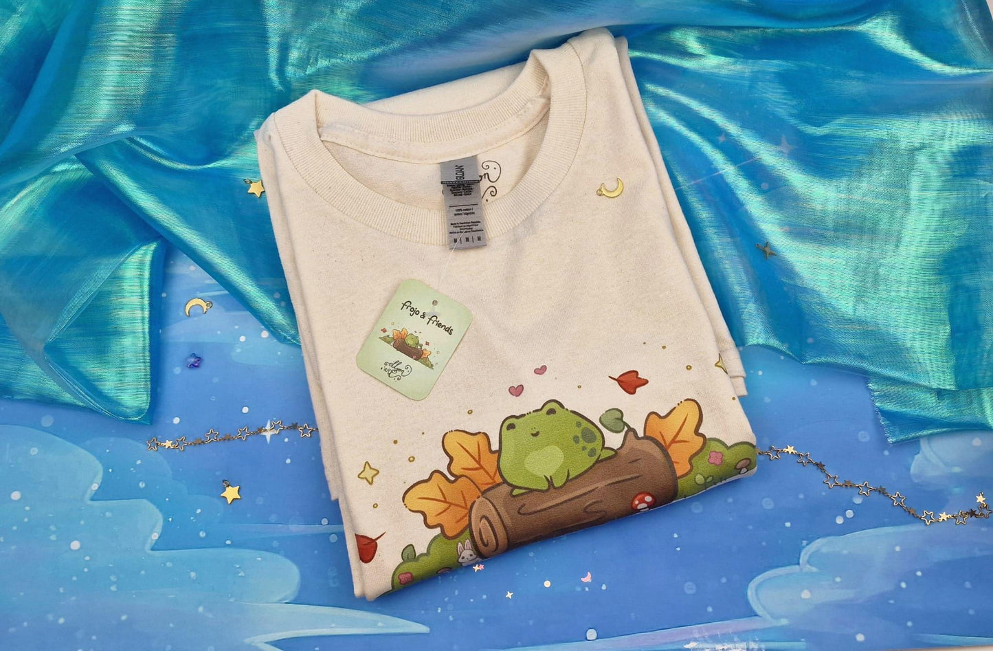 Frojo and Friends | T-Shirt | Kawaii | Clothing  | Frog | Collection | Fall | Autumn | Halloween | Froggie | Bunny | Season | ellyonart