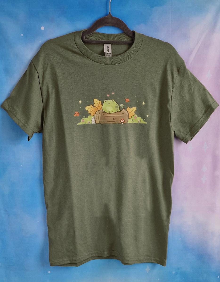Frojo and Friends | T-Shirt | Kawaii | Clothing  | Frog | Collection | Fall | Autumn | Halloween | Froggie | Bunny | Season | ellyonart