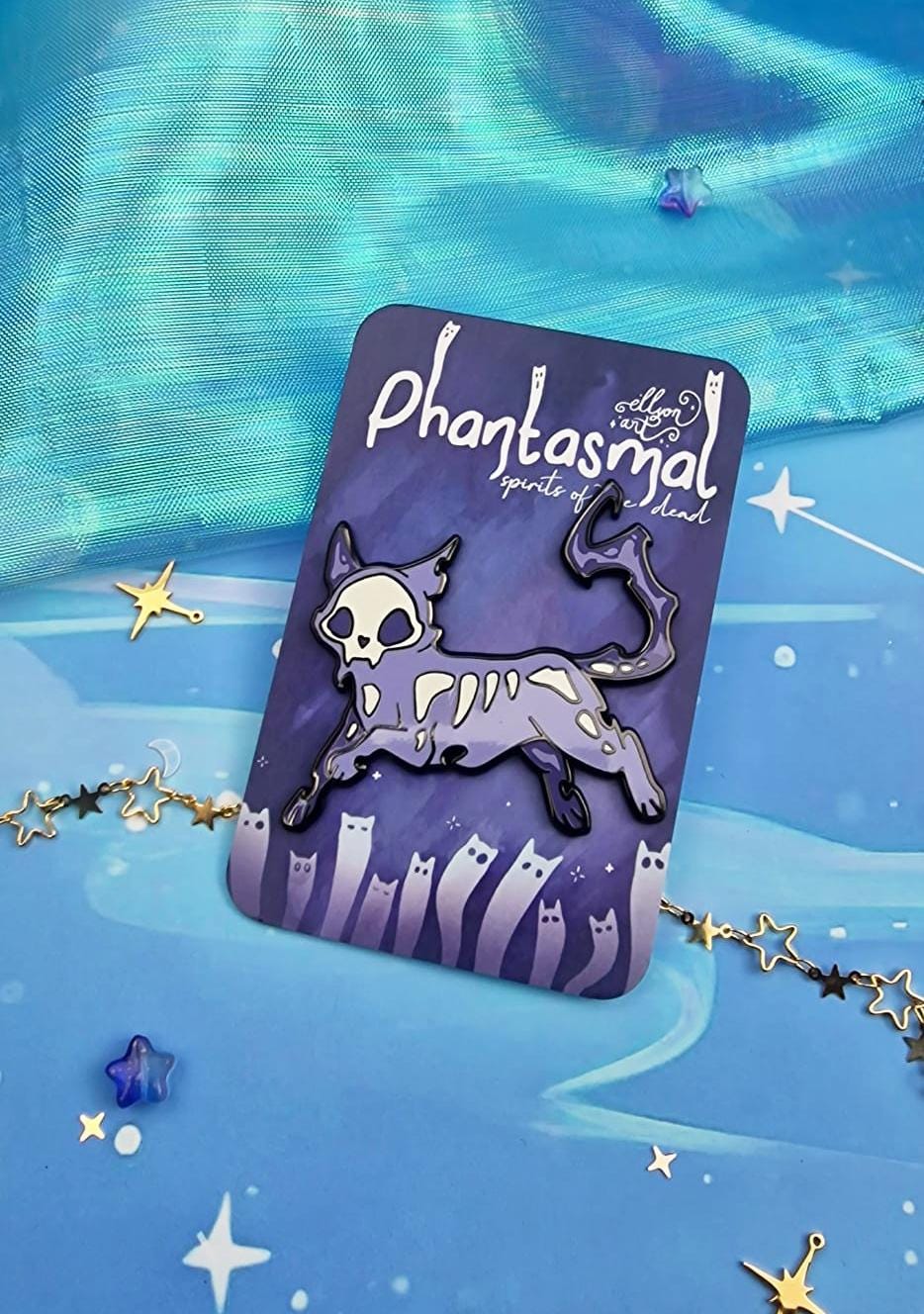 Phantasmal | Collection | Spirits of the Dead | Cat | Candle | Skull | Halloween | ellyonart | Enamel Pin | Pin Badge | Spooky | Gift