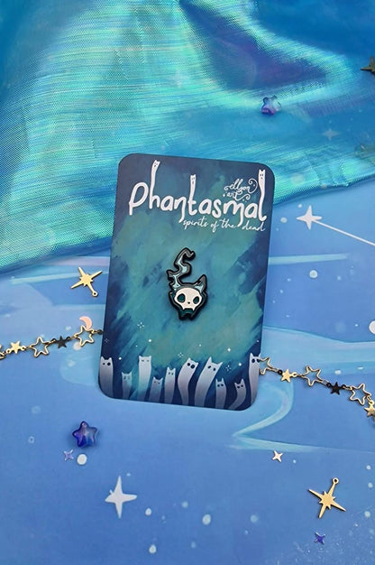 Phantasmal | Collection | Blue | Spirits of the Dead | Cat | Candle | Skull | Halloween | ellyonart | Enamel Pin | Pin Badge | Spooky | Gift
