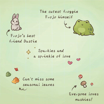 Frojo and Friends | T-Shirt | Kawaii | Clothing  | Frog | Collection | Fall | Autumn | Halloween | Froggie | Bunny | Season | ellyonart
