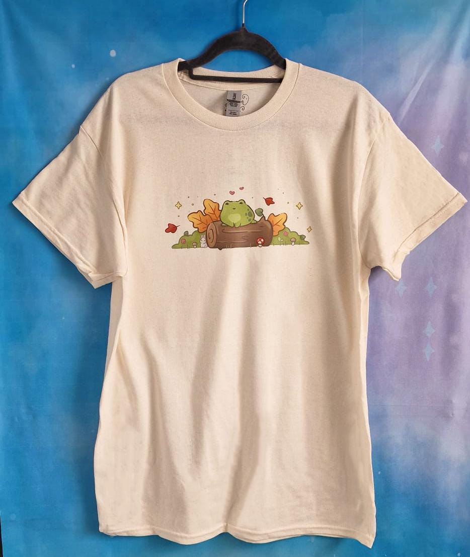 Frojo and Friends | T-Shirt | Kawaii | Clothing  | Frog | Collection | Fall | Autumn | Halloween | Froggie | Bunny | Season | ellyonart