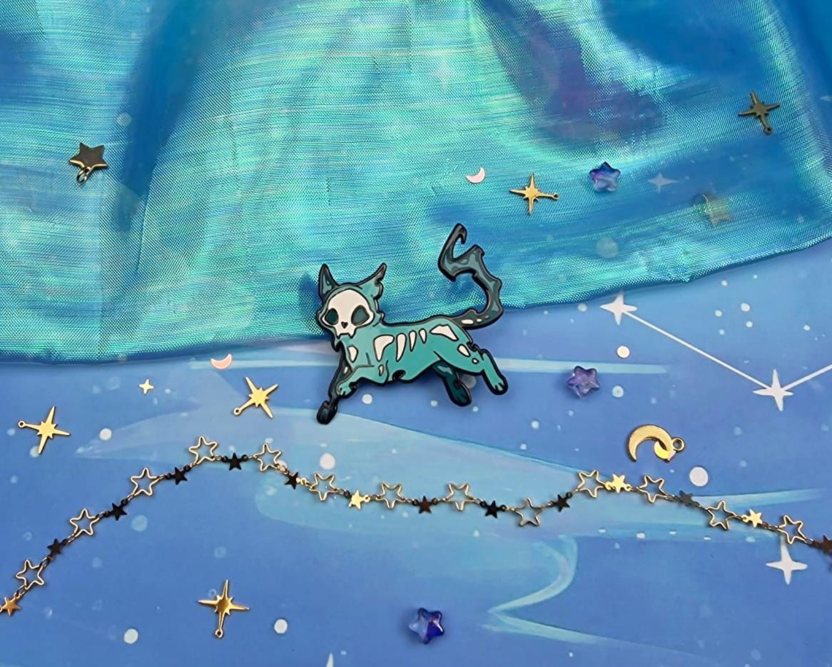 Phantasmal | Collection | Spirits of the Dead | Cat | Candle | Skull | Halloween | ellyonart | Enamel Pin | Pin Badge | Spooky | Gift