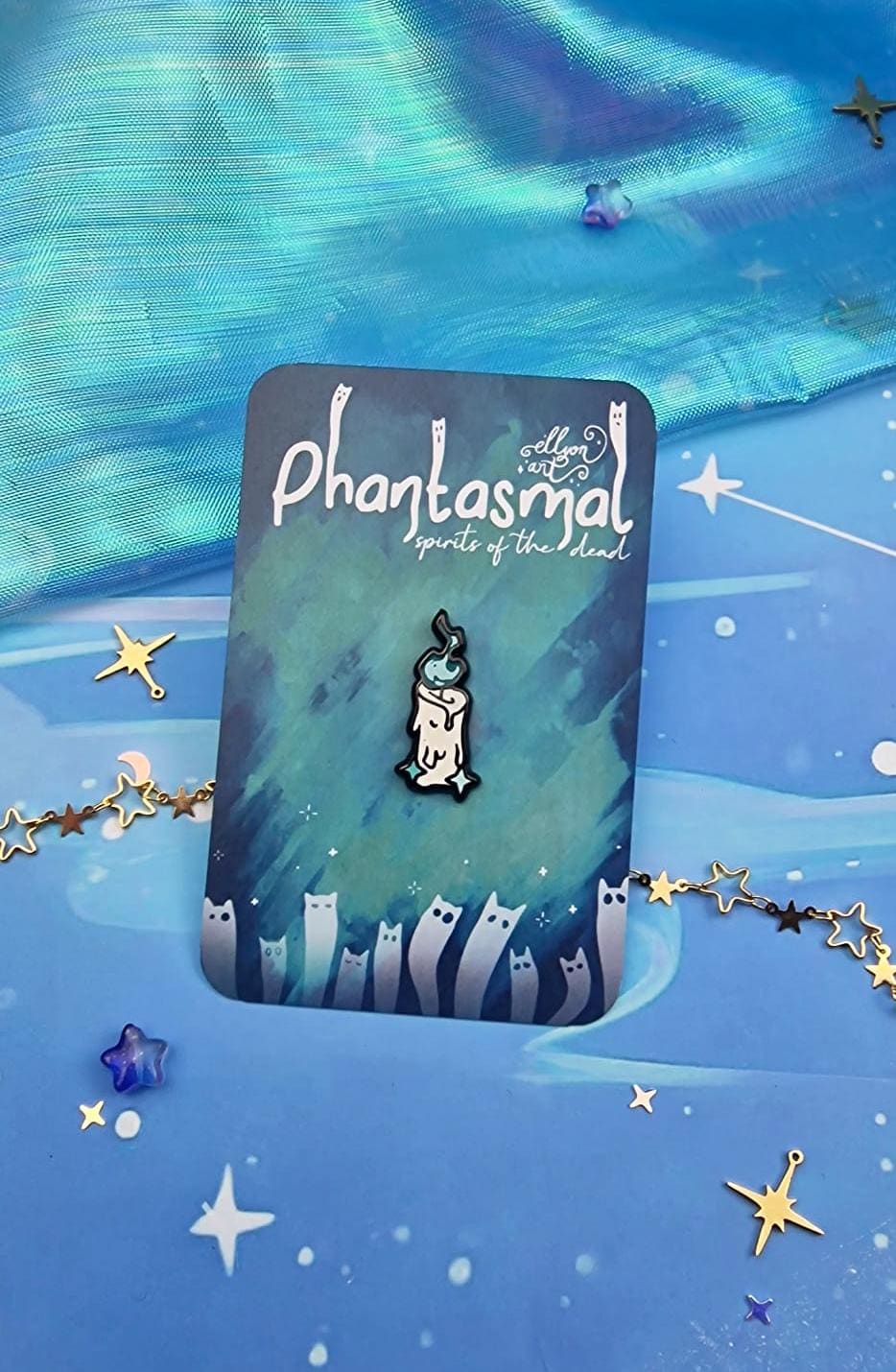 Phantasmal | Collection | Spirits of the Dead | Cat | Candle | Skull | Halloween | ellyonart | Enamel Pin | Pin Badge | Spooky | Gift